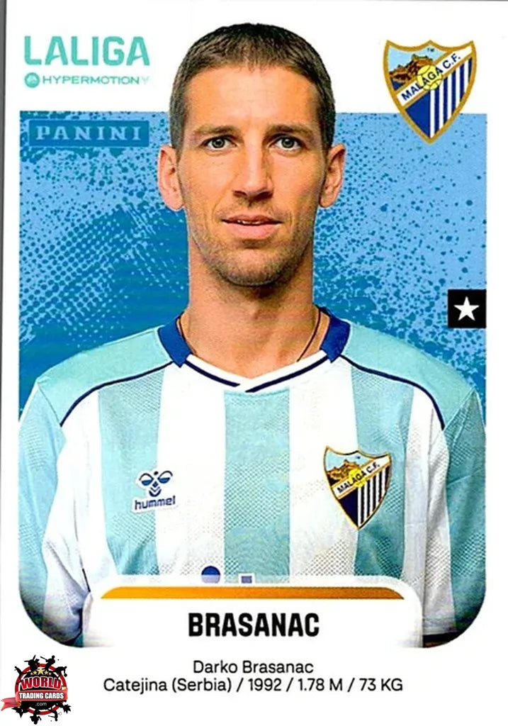 Cromo Trading Card Fútbol-Brasanac-Málaga CF-Panini La Liga HypermotionV 2025-2026-296A-Basico