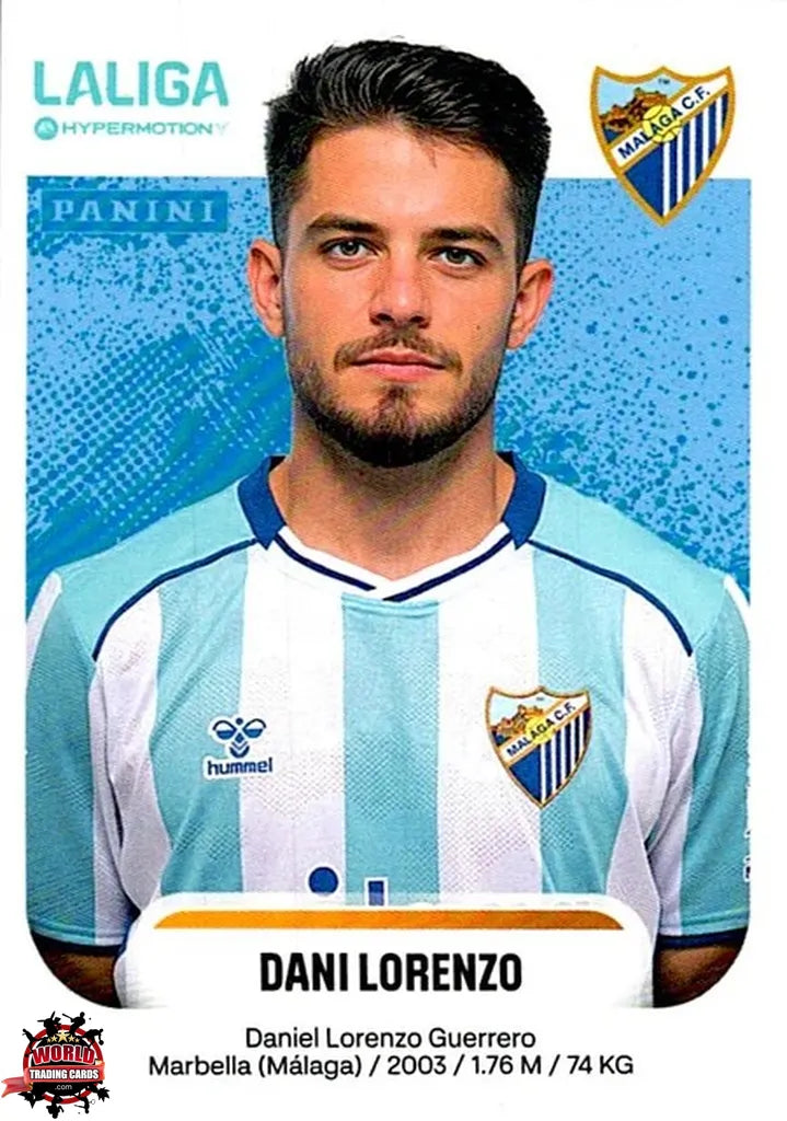 Cromo Trading Card Fútbol-Dani Lorenzo-Málaga CF-Panini La Liga HypermotionV 2025-2026-299A-Basico