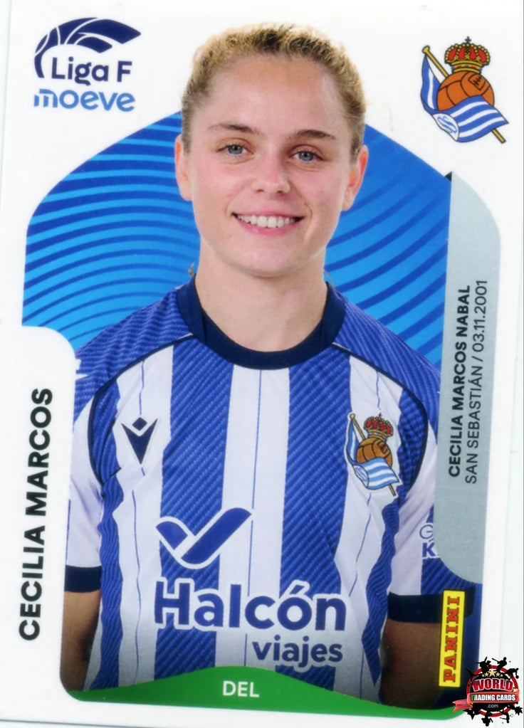 Cromo Trading Card Fútbol-Cecilia Marcos-Real Sociedad-Panini Liga F Moeve 2025-2026-299 B -Basico