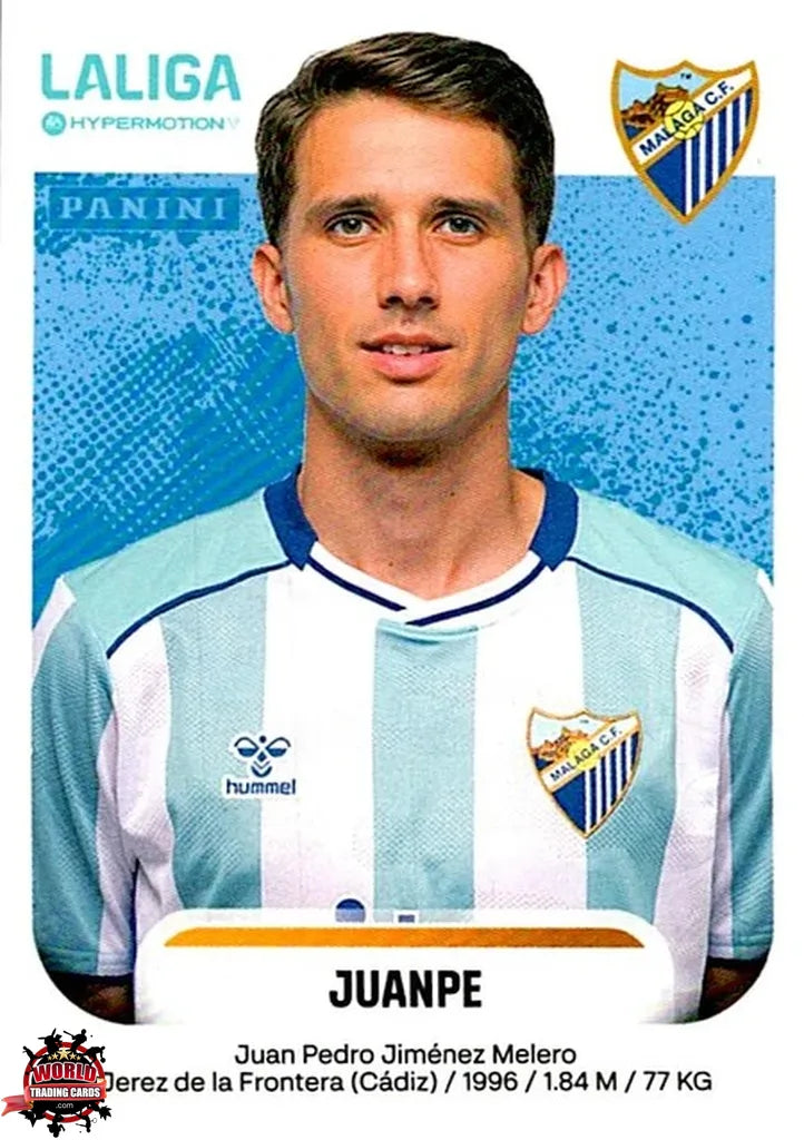 Cromo Trading Card Fútbol-Juanpe-Málaga CF-Panini La Liga HypermotionV 2025-2026-299B-Basico