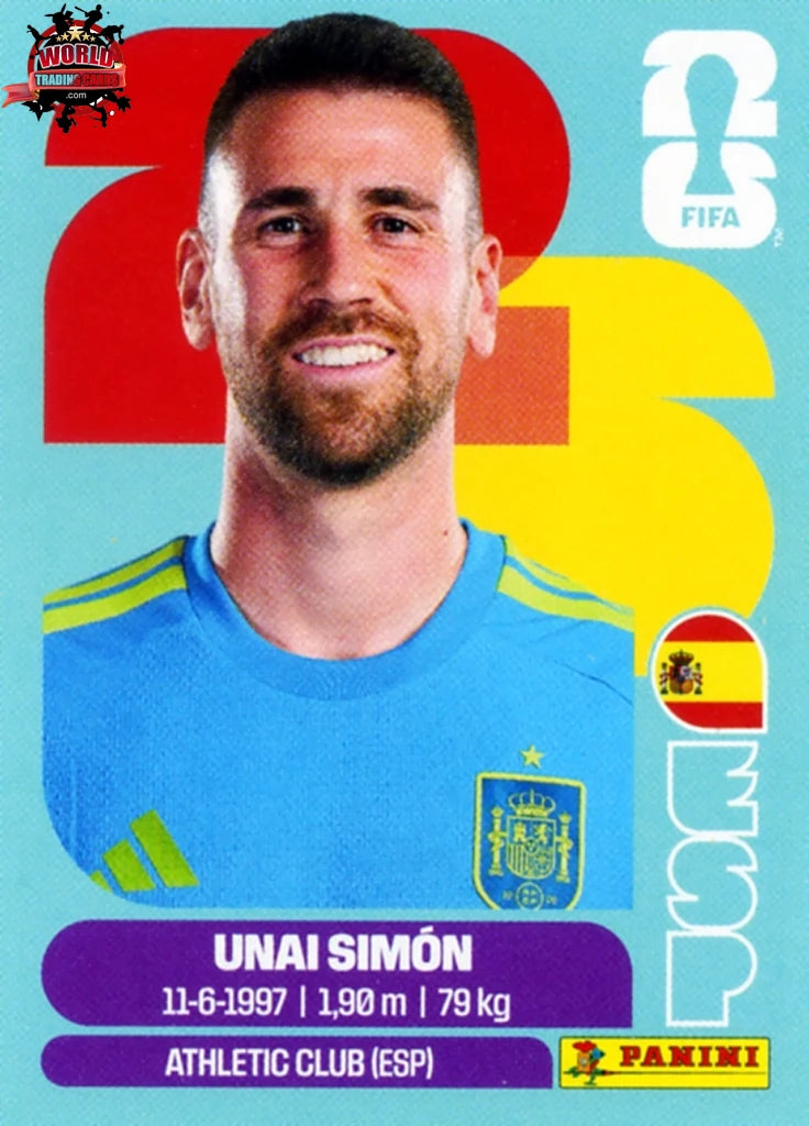 #ESP002 | Panini | Fifa World Cup Stickers | 2026 | Unai Simon | Spain | Base - International version