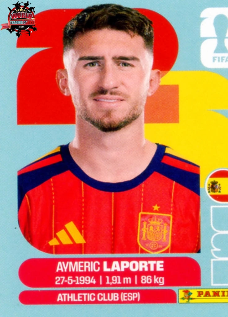 #ESP004 | Panini | Fifa World Cup Stickers | 2026 | Aymeric Laporte | Spain | Base - International version