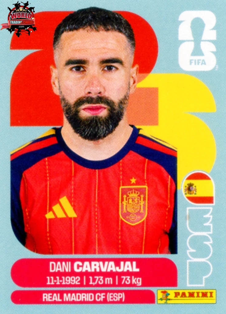 #ESP007 | Panini | Fifa World Cup Stickers | 2026 | Dani Carvajal | Spain | Base - International version