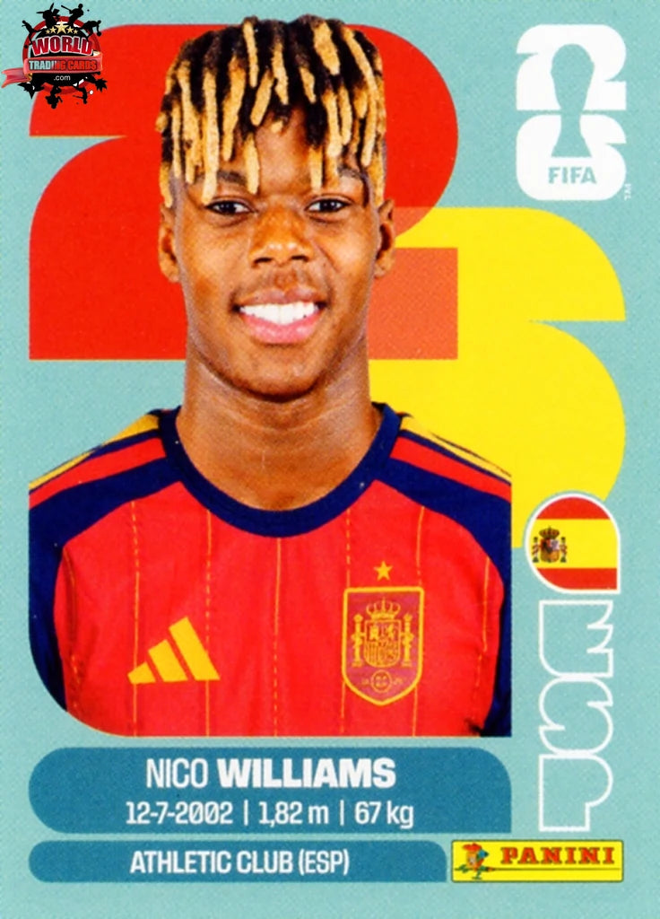 #ESP017 | Panini | Fifa World Cup Stickers | 2026 | Nico Williams | Spain | Base - International version