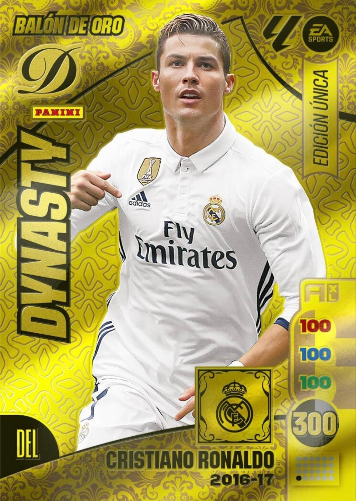 Panini Adrenalyn XL La Liga 2024/2025 - #DY/08 - Cristiano Ronaldo - 2016-17 - Real Madrid - Dynasty - Balón de Oro - Edición Única