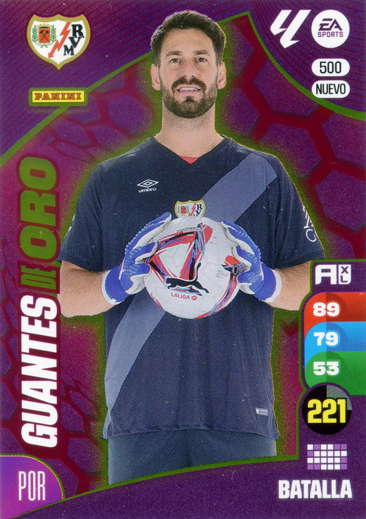 Panini Adrenalyn XL La Liga 2024/2025 - #500 NUEVO -. Batalla - Rayo Vallecano - Guantes de Oro - 2ª Edición, Cromo RAW