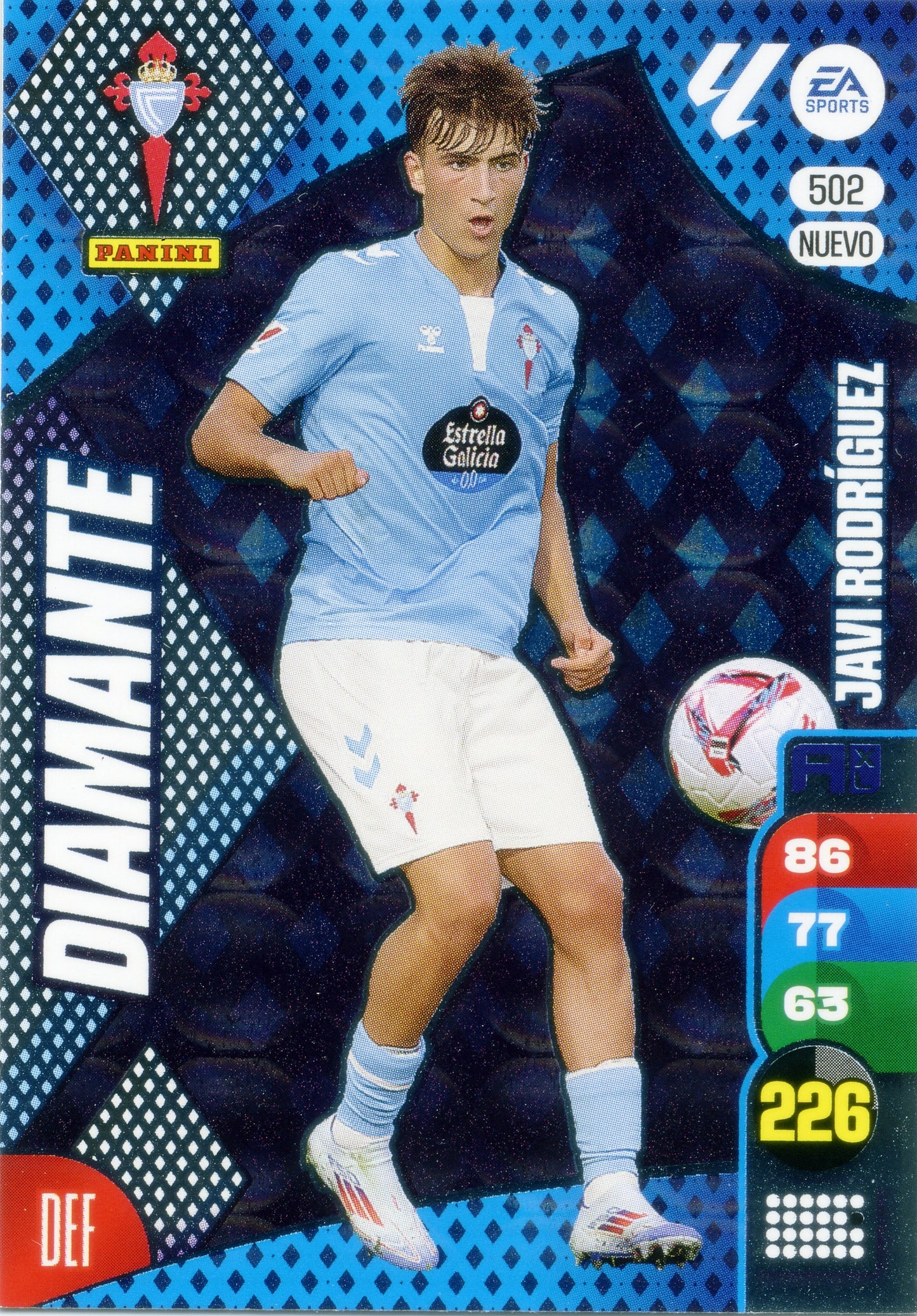 Panini Adrenalyn XL La Liga 2024/2025 - #502 NUEVO -. Javi Rodríguez - RC Celta - Diamantes - 2ª Edición, Cromo RAW