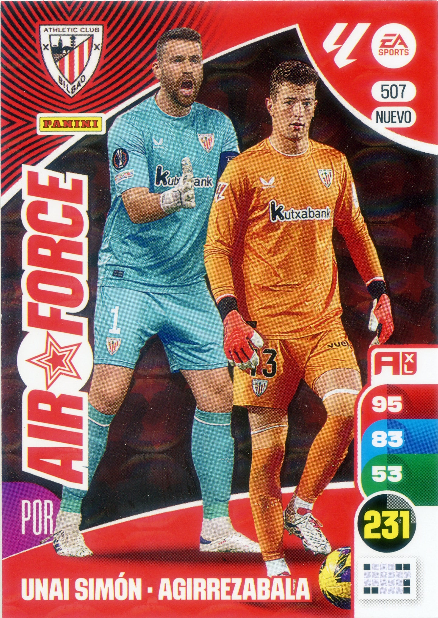 Panini Adrenalyn XL La Liga 2024/2025 - #507 NUEVO -. Unai Simón / Agirrezabala - Athletic Club - Air Force - 2ª Edición, Cromo RAW
