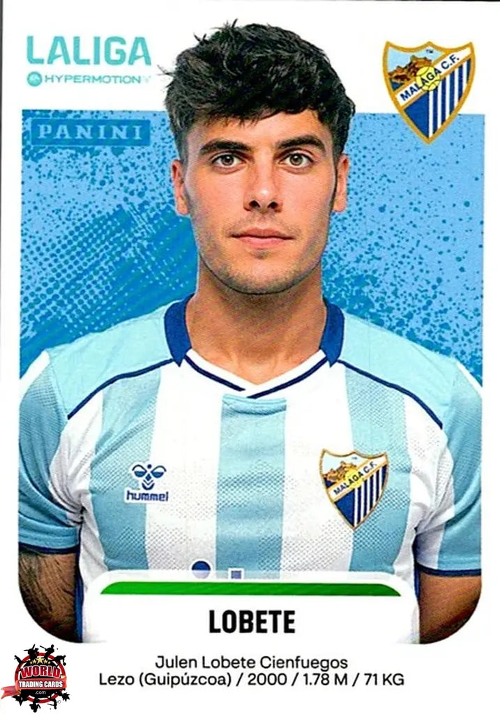 Cromo Trading Card Fútbol-Lobete   -Málaga CF-Panini La Liga HypermotionV 2025-2026-302A-Basico