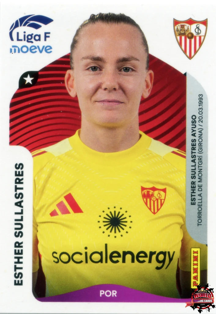 Cromo Trading Card Fútbol-Esther Sullastres-Sevilla FC-Panini Liga F Moeve 2025-2026-304-Basico