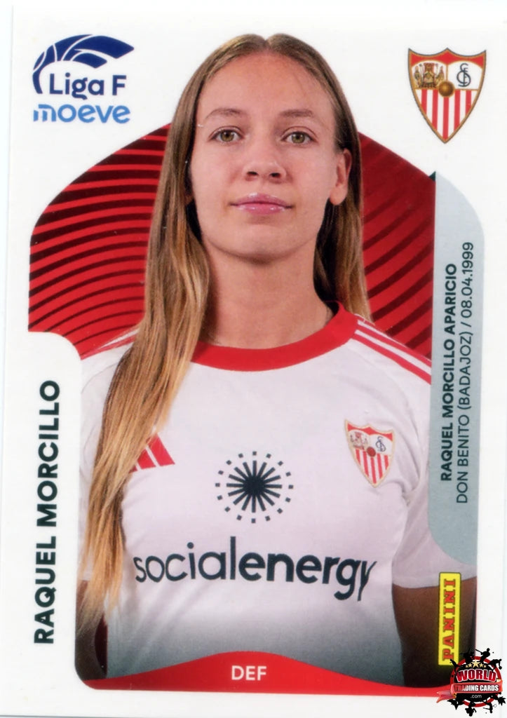 Cromo Trading Card Fútbol-Raquel Morcillo-Sevilla FC-Panini Liga F Moeve 2025-2026-306 B -Basico