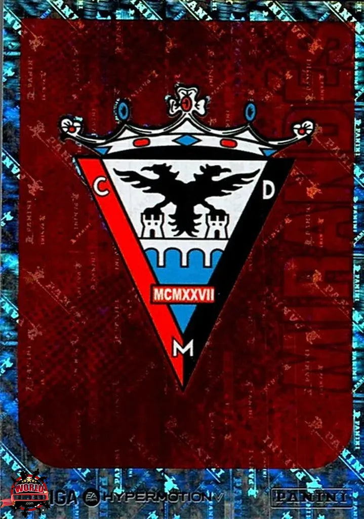Cromo Trading Card Fútbol-Escudo-Mirandés-Panini La Liga HypermotionV 2025-2026-306-Brillante