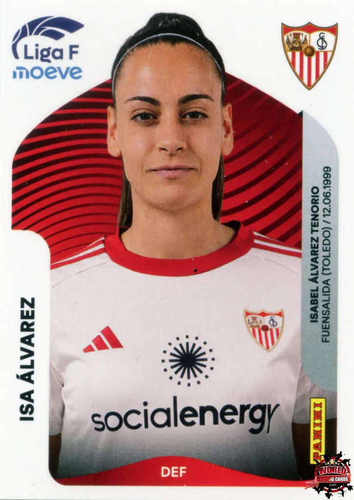 Cromo Trading Card Fútbol-Isa Álvarez-Sevilla FC-Panini Liga F Moeve 2025-2026-309-Basico