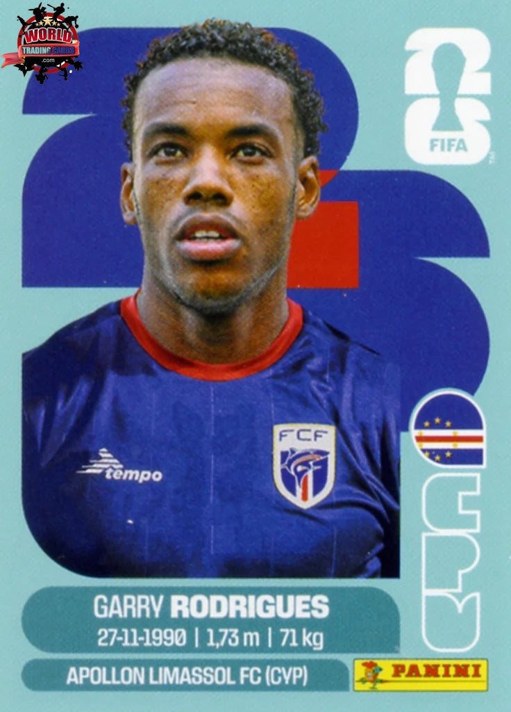 #CPV015 | Panini | Fifa World Cup Stickers | 2026 | Garry Rodrigues | Cape Verde | Base - International version
