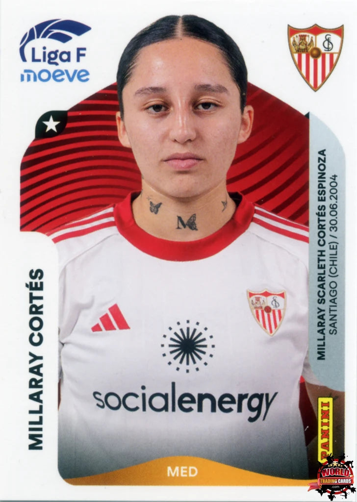 Cromo Trading Card Fútbol-Millaray Cortés-Sevilla FC-Panini Liga F Moeve 2025-2026-316-Basico