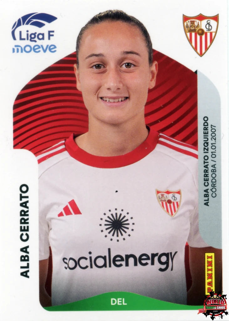 Cromo Trading Card Fútbol-Alba Cerrato-Sevilla FC-Panini Liga F Moeve 2025-2026-317 B -Basico