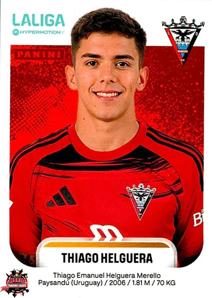 Cromo Trading Card Fútbol-Thiago Helguera-Mirandés-Panini La Liga HypermotionV 2025-2026-319A-Basico