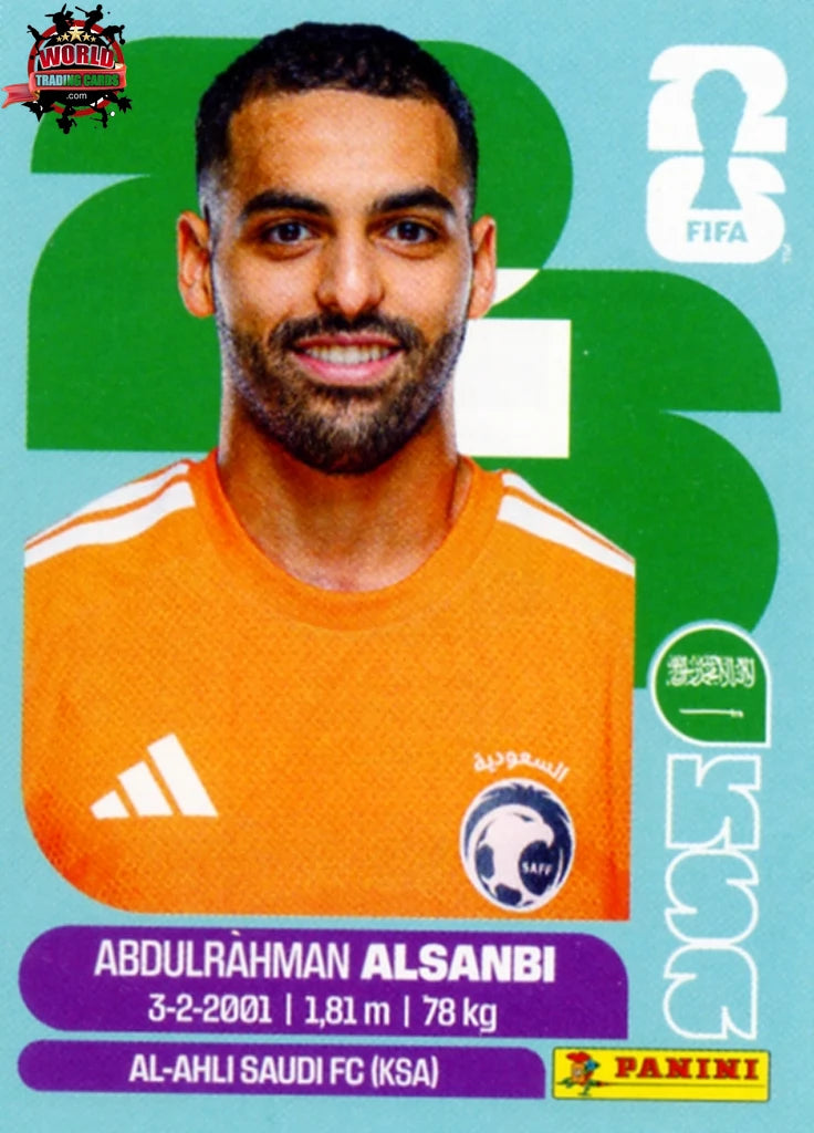 #KSA003 | Panini | Fifa World Cup Stickers | 2026 | Abdulrahman Al-Sanbi | Saudi Arabia | Base - International version