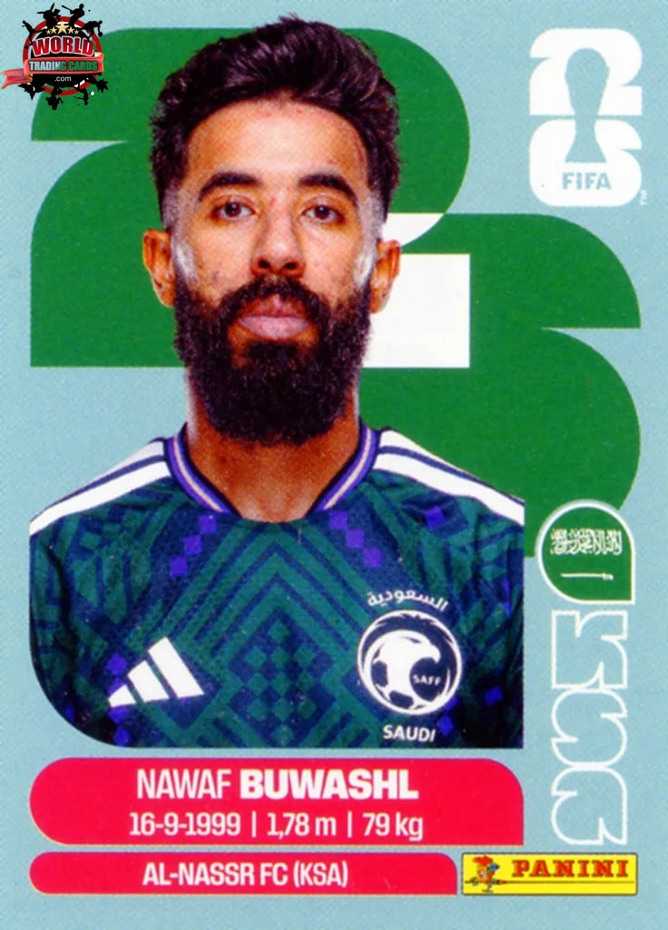 #KSA005 | Panini | Fifa World Cup Stickers | 2026 | Nawaf Bouwashl | Saudi Arabia | Base - International version