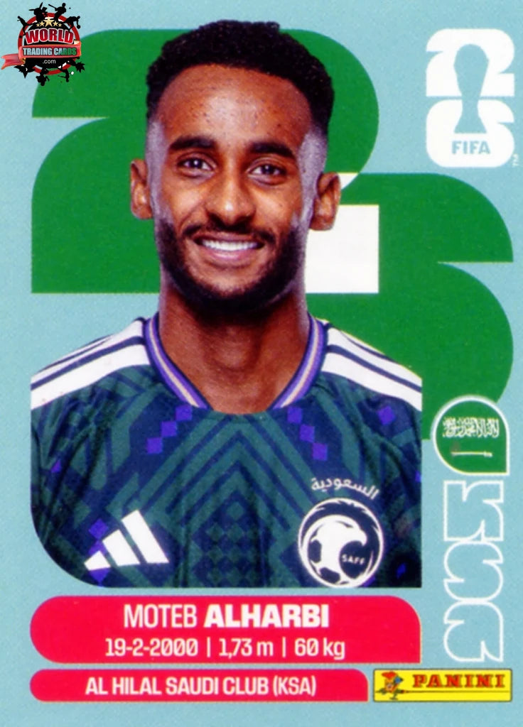 #KSA007 | Panini | Fifa World Cup Stickers | 2026 | Moteb Al-Harbi | Saudi Arabia | Base - International version
