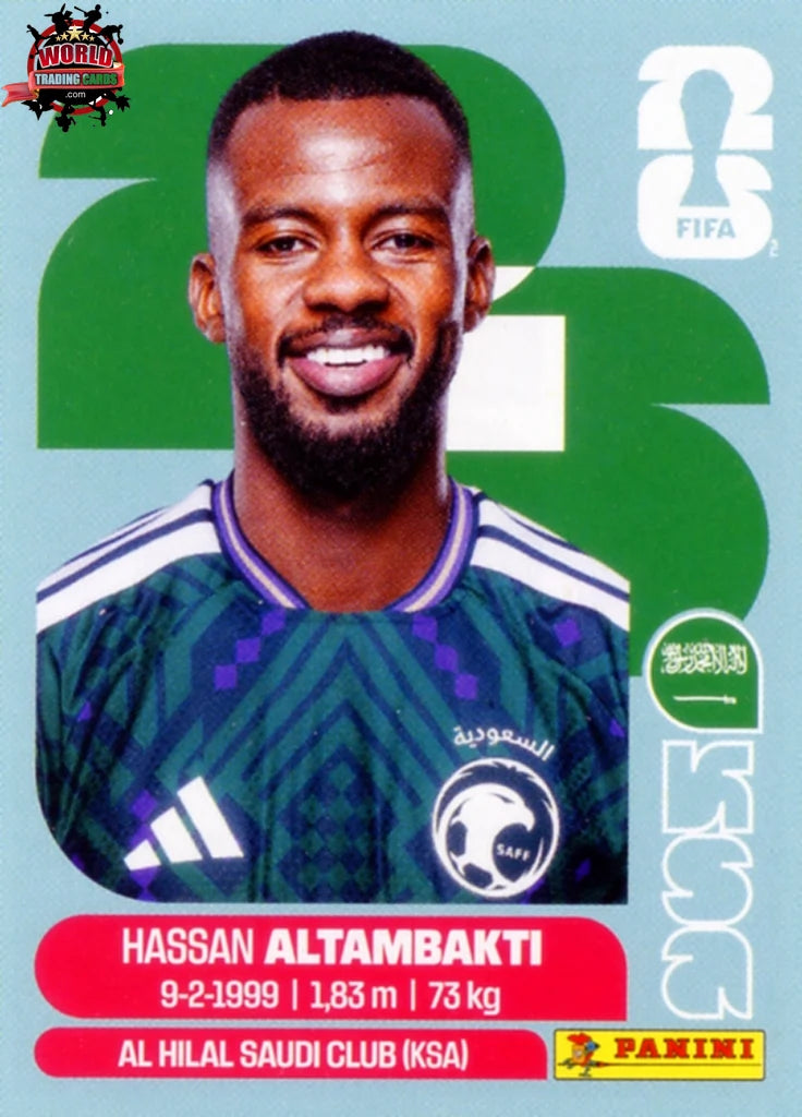 #KSA008 | Panini | Fifa World Cup Stickers | 2026 | Hassan Altambakti | Saudi Arabia | Base - International version
