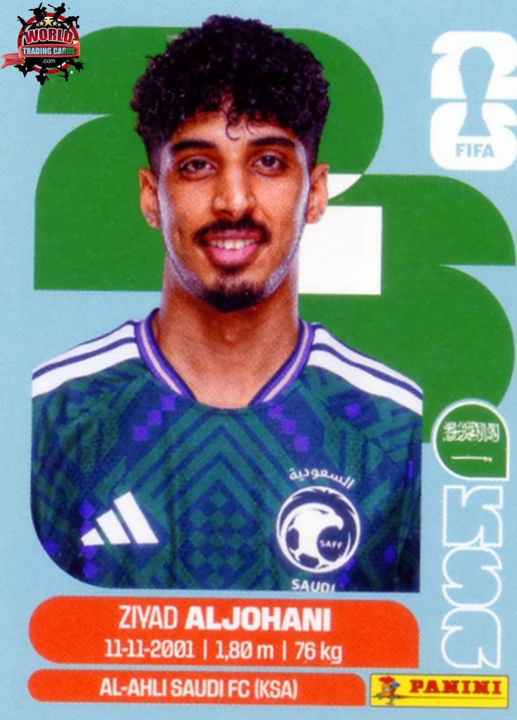 #KSA010 | Panini | FIFA World Cup Stickers | 2026 | Ziyad Aljohani | Saudi Arabia | Base