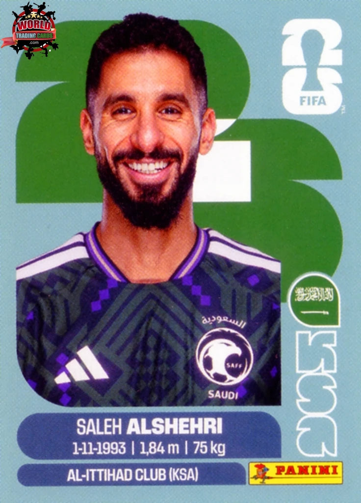#KSA019 | Panini | Fifa World Cup Stickers | 2026 | Saleh Alshehri | Saudi Arabia | Base - International version