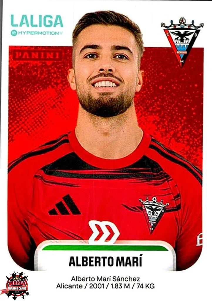 Cromo Trading Card Fútbol-Alberto Marí-Mirandés-Panini La Liga HypermotionV 2025-2026-323-Basico
