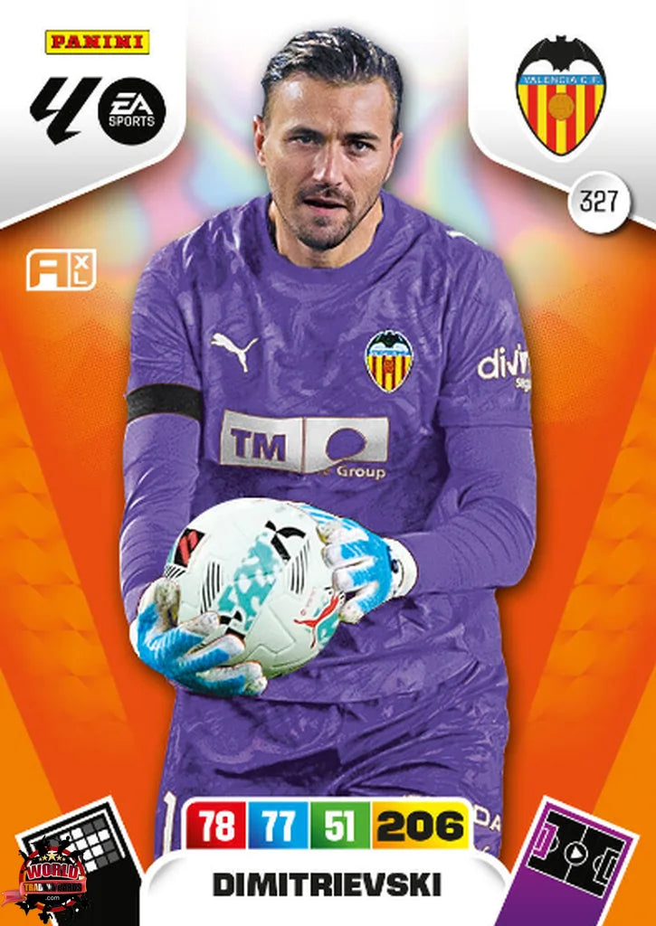 #327 | Adrenalyn XL | La Liga | 2025-2026 | Dimitrievski | Valencia CF | Basico