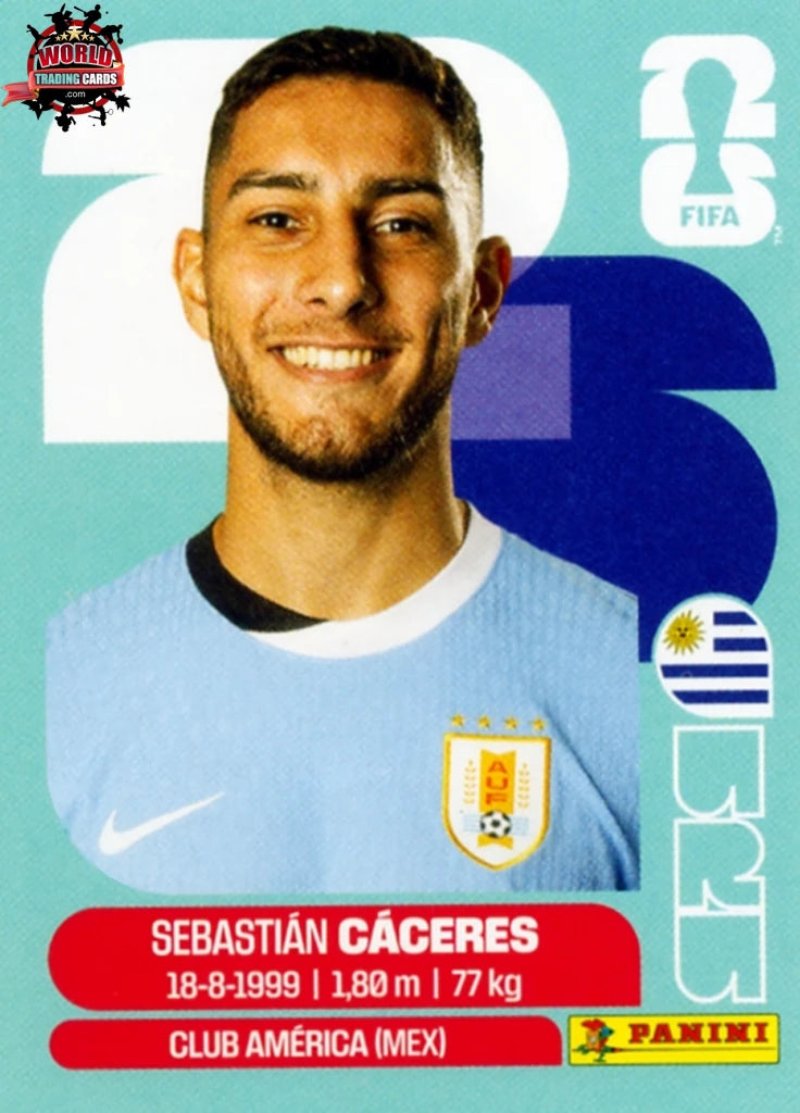 #URU006 | Panini | Fifa World Cup Stickers | 2026 | Sebastian Caceres | Uruguay | Base - International version