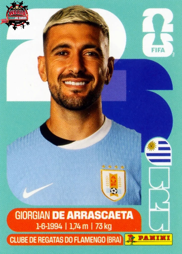 #URU011 | Panini | Fifa World Cup Stickers | 2026 | Giorgian De Arrascaeta | Uruguay | Base - International version