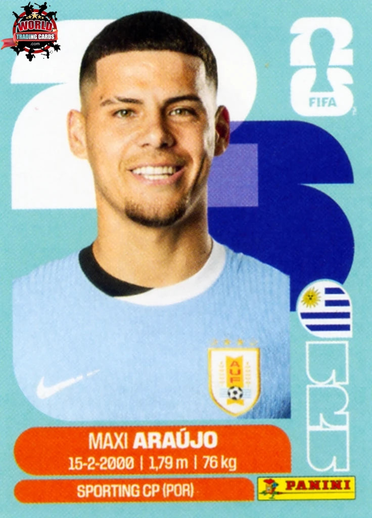 #URU016 | Panini | Fifa World Cup Stickers | 2026 | Maxi Araujo | Uruguay | Base - International version