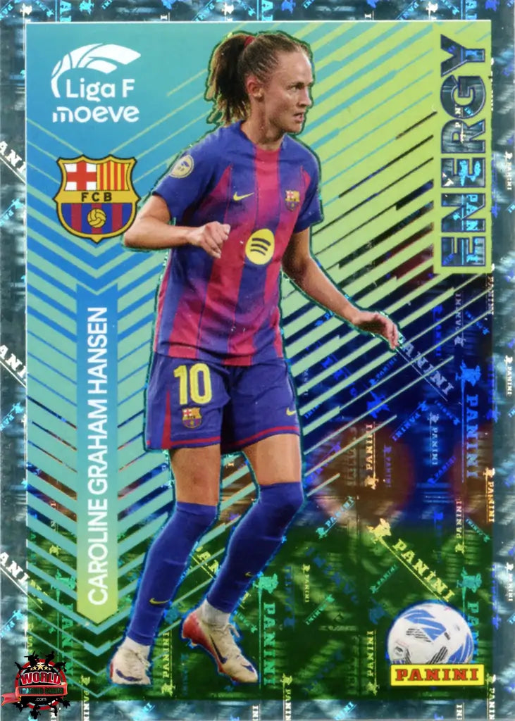 Cromo Trading Card Fútbol-Caroline Graham Hansen-FC Barcelona-Panini Liga F Moeve 2025-2026-334-Energy Moeve