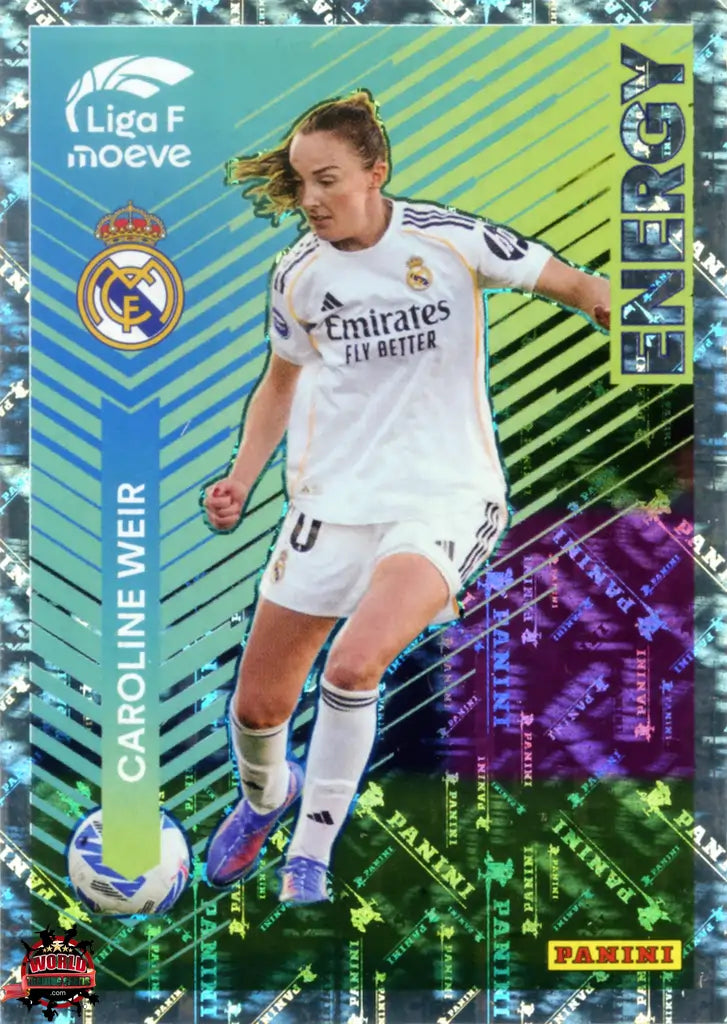 Cromo Trading Card Fútbol-Caroline Weir-Real Madrid-Panini Liga F Moeve 2025-2026-335-Energy Moeve