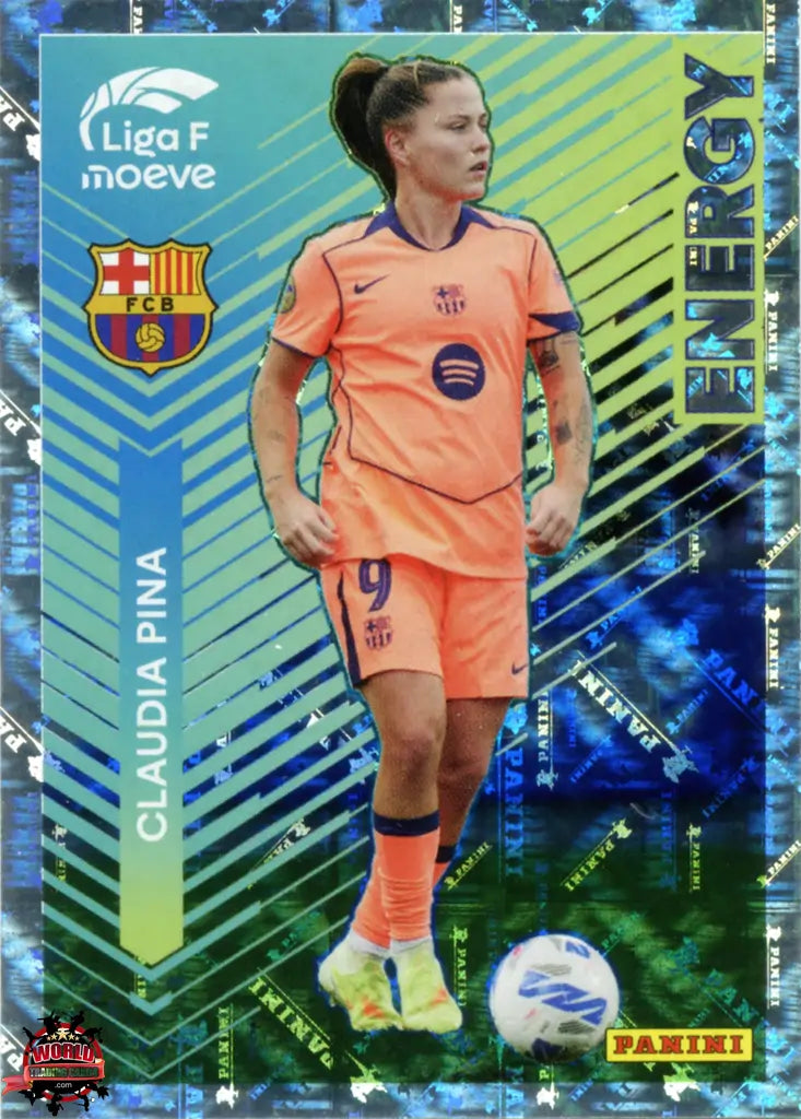 Cromo Trading Card Fútbol-Claudia Pina-FC Barcelona-Panini Liga F Moeve 2025-2026-336-Energy Moeve