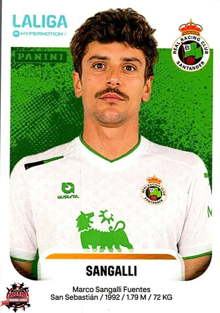 Cromo Trading Card Fútbol-Sangalli-Real Racing Club-Panini La Liga HypermotionV 2025-2026-338-Basico