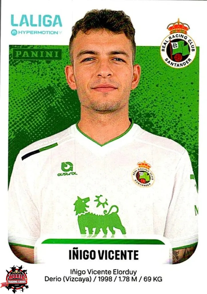 Cromo Trading Card Fútbol-Iñigo Vicente-Real Racing Club-Panini La Liga HypermotionV 2025-2026-339-Basico