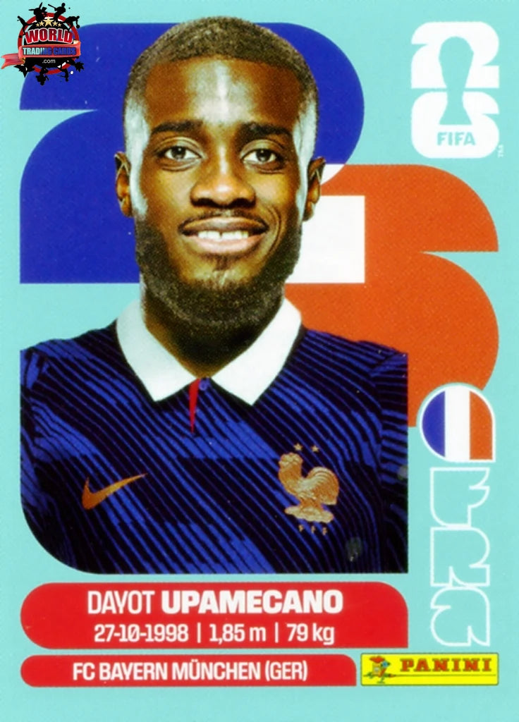 #FRA007 | Panini | Fifa World Cup Stickers | 2026 | Dayot Upamecano | France | Base - International version