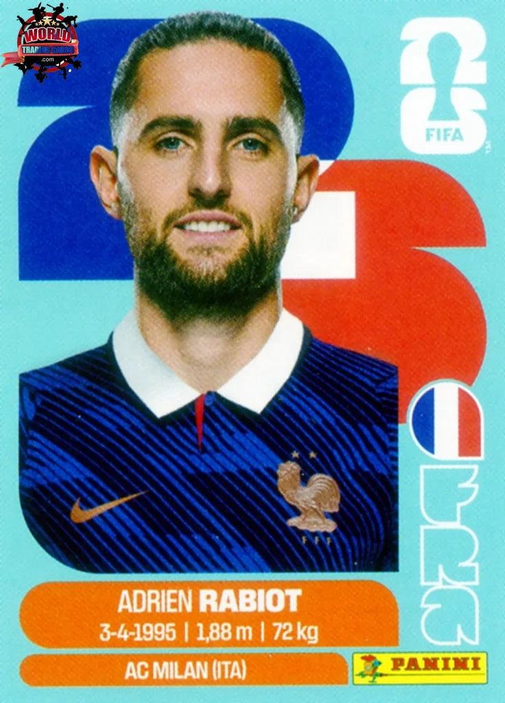 #FRA012 | Panini | Fifa World Cup Stickers | 2026 | Adrien Rabiot | France | Base - International version