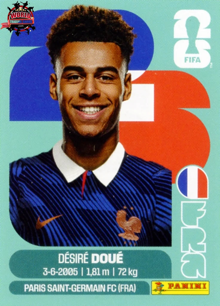 #FRA017 | Panini | Fifa World Cup Stickers | 2026 | Désiré Doué | France | Base