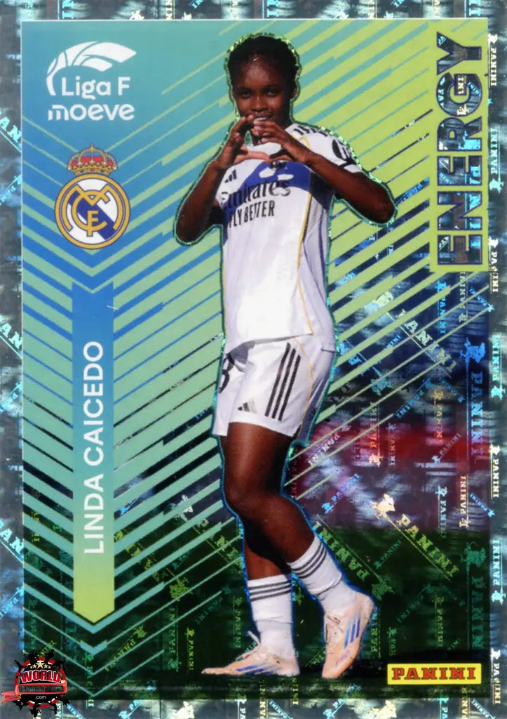 Cromo Trading Card Fútbol-Linda Caicedo-Real Madrid-Panini Liga F Moeve 2025-2026-344-Energy Moeve