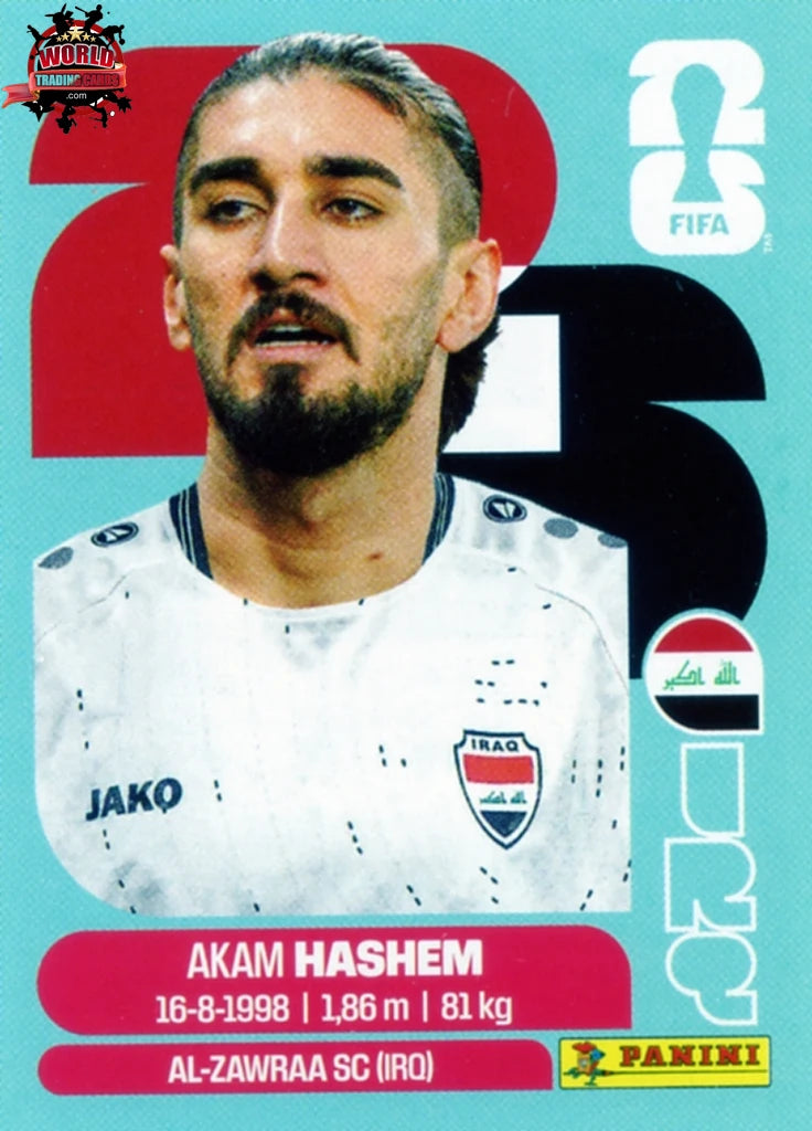 #IRQ005 | Panini | Fifa World Cup Stickers | 2026 | Akam Hashem | Iraq | Base - International version