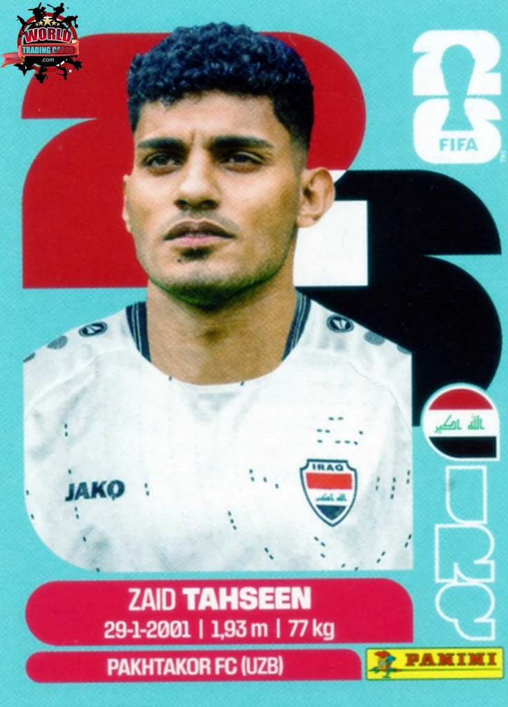 #IRQ007 | Panini | Fifa World Cup Stickers | 2026 | Zaid Tahseen | Iraq | Base - International version