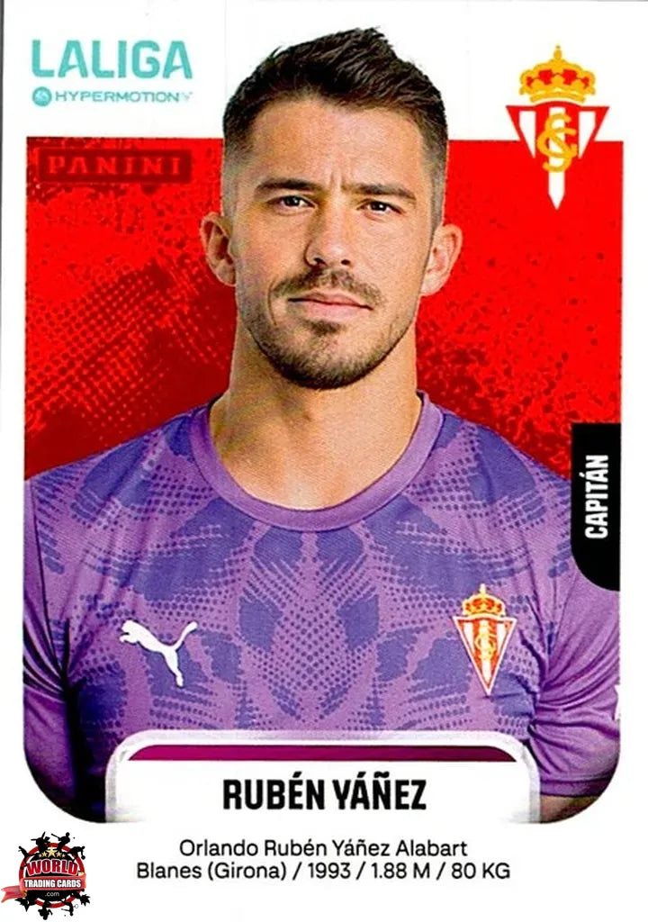 Cromo Trading Card Fútbol-Rubén Yáñez-Real Sporting de Gijón-Panini La Liga HypermotionV 2025-2026-365-Basico