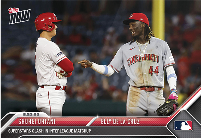 Shohei Ohtani / Elly de la Cruz - 2023 - Topps Now MLB - #750 - Cinninnati Reds - Superstars - World Trading Cards - Tarjeta Béisbol - Cromo RAW