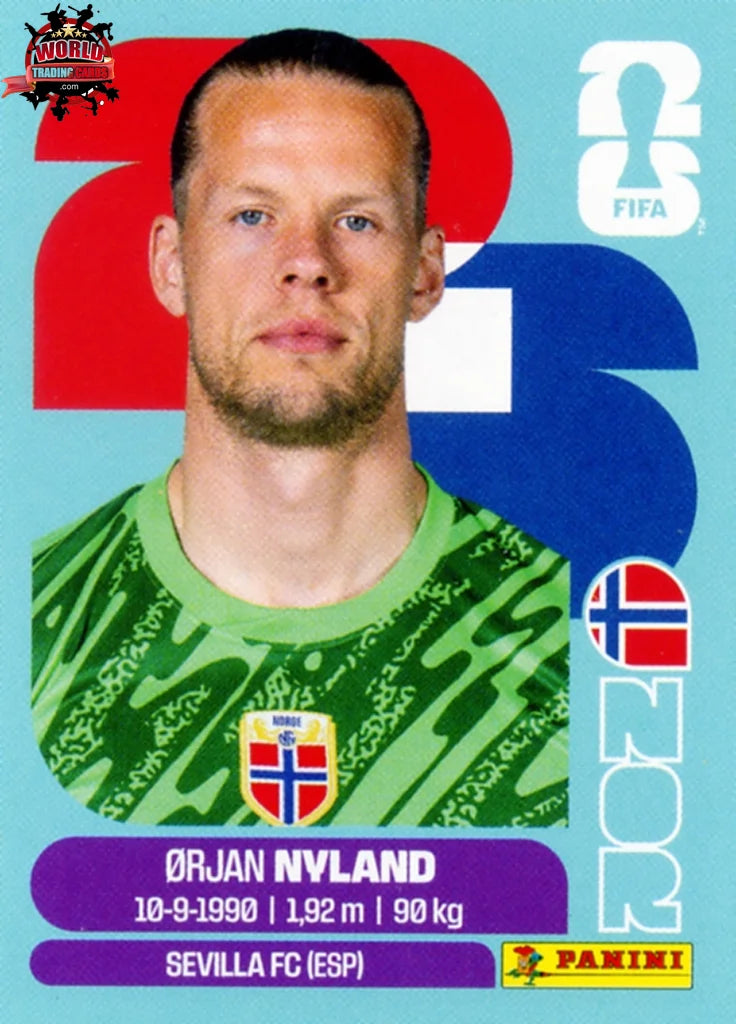 #NOR002 | Panini | Fifa World Cup Stickers | 2026 | Orjan Nyland | Norway | Base - International version