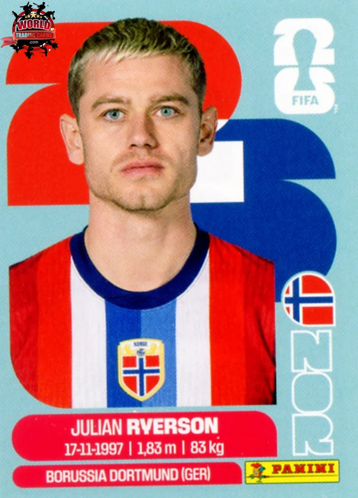 #NOR003 | Panini | FIFA World Cup Stickers | 2026 | Julian Ryerson | Norway | Base