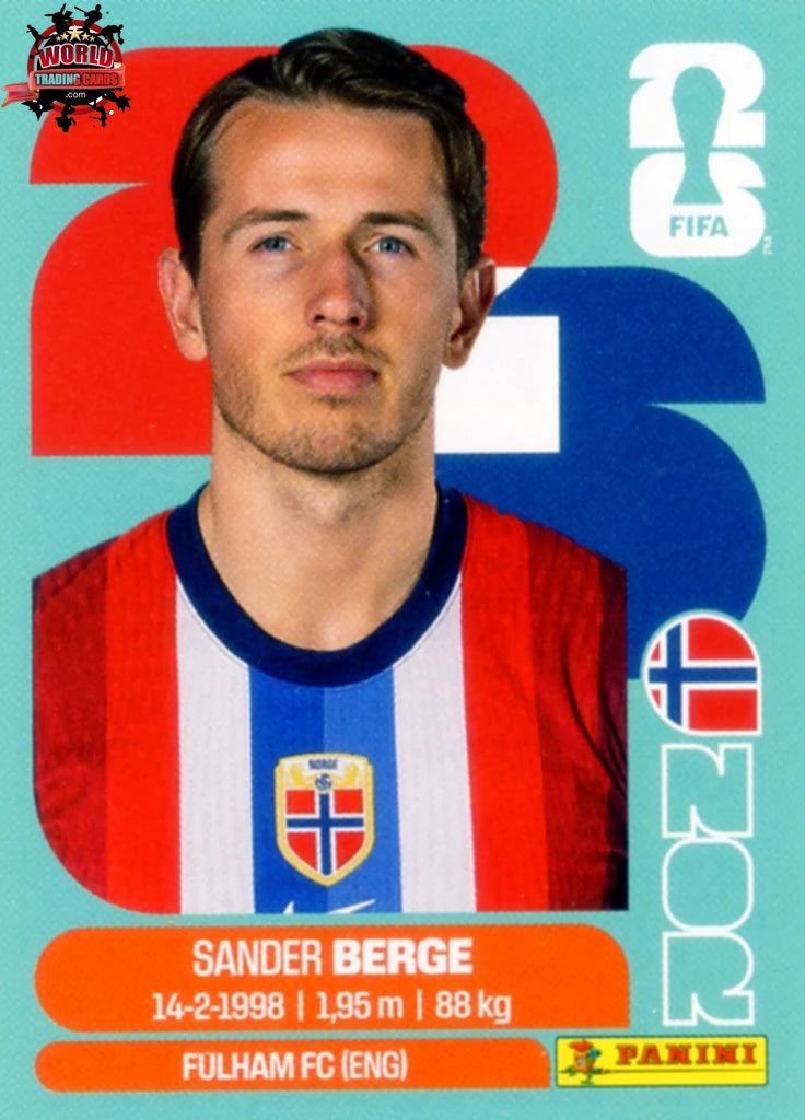#NOR011 | Panini | Fifa World Cup Stickers | 2026 | Sander Berge | Norway | Base
