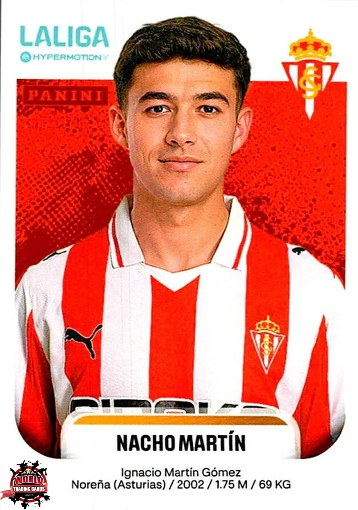 Cromo Trading Card Fútbol-Nacho Martín-Real Sporting de Gijón-Panini La Liga HypermotionV 2025-2026-373-Basico