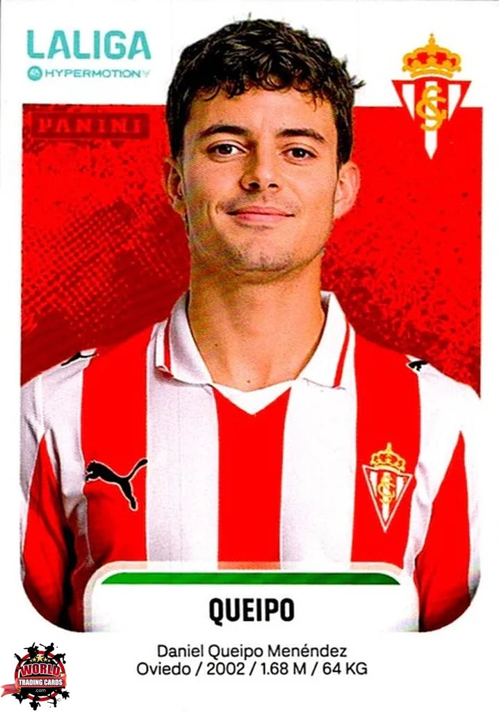 Cromo Trading Card Fútbol-Queipo-Real Sporting de Gijón-Panini La Liga HypermotionV 2025-2026-379B-Basico